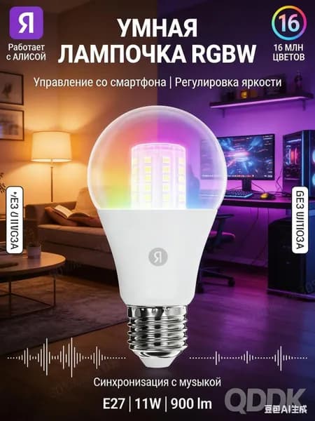 Лампочка, Цоколь:LED, 11 Вт, Светодиодная, 1 шт.