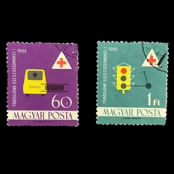 Набор почтовых марок "Здравоохранение". Венгрия 1961 год. 2 штуки
