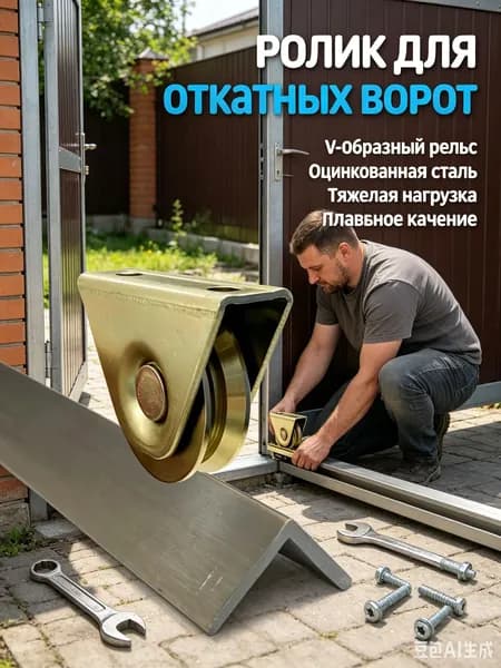 V-образный направляющий шкив,Гальванический цветной цинковый материал,Внешняя ширина колеса составляет 15 мм, расстояние между отверстиями - 53 мм, а диаметр колеса - 50 мм,1шт