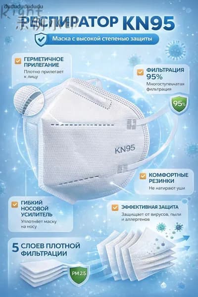 Респиратор профессиональный, FFP2, размер 8 (M), 10 шт.