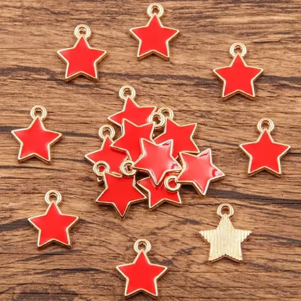 Подвеска в виде пятиконечной звезды 11*14 мм 20pcs