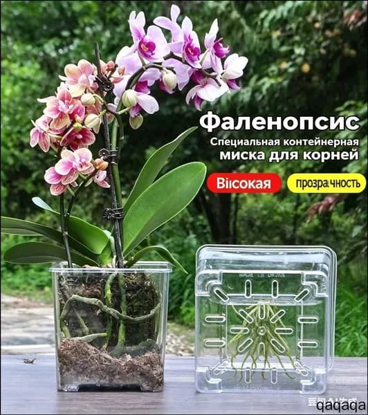 Горшок для цветов 3.2 л,, 1 шт, цвет прозрачный