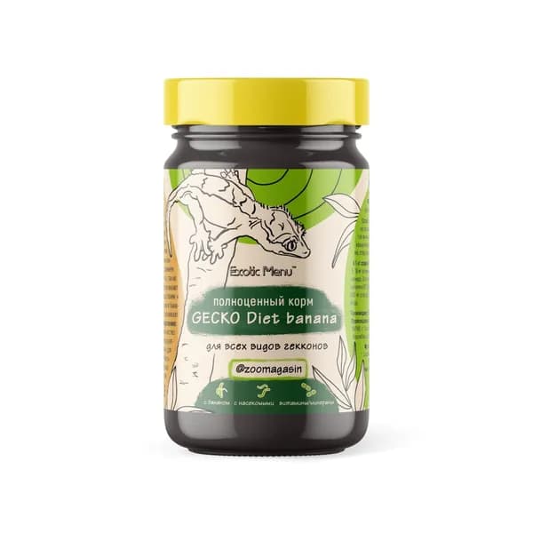 ExoticMenu GECKO Diet banana корм для гекконов с бананом и насекомыми