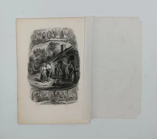 Гравюра "Слепой из Баньоле", из книги Чарльза Десли (1857). 22,5х15 см
