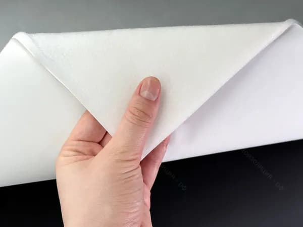 Самоклеящийся мебельный поролон - Белый на спанбонде - Толщина 5мм - 0.5 пог.м. х 1.5м
