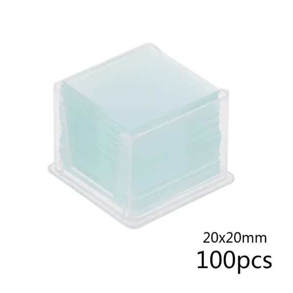 Покровные стекла для микроскопа 100x, - 20x20