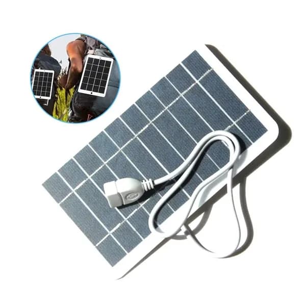 Портативная Солнечная Панель 5V 5W с Безопасным Зарядным Устройством USB-Стабилизатора Заряда
