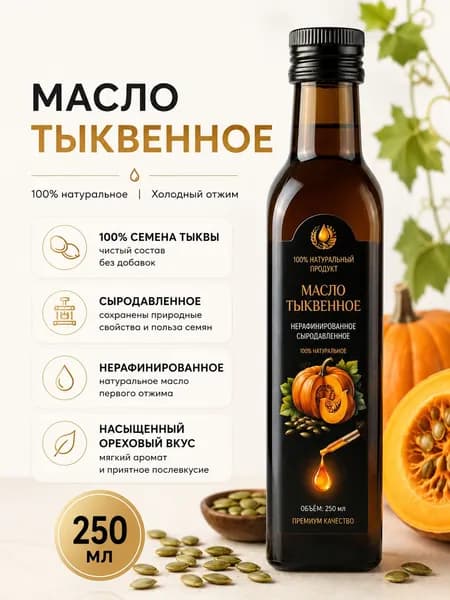 Масло тыквенное нерафинированное сыродавленное 250 мл
