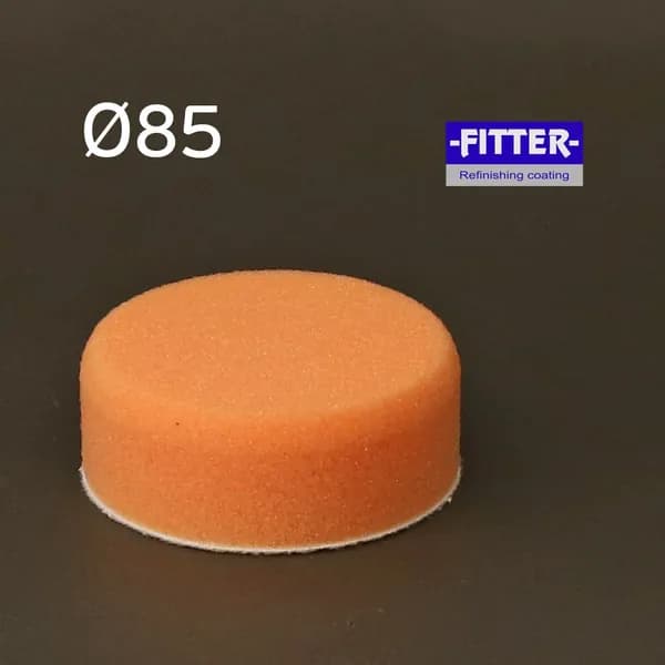 Круг полировальный Fitter 85мм (оранжевый; жесткий, липучка) поролоновый