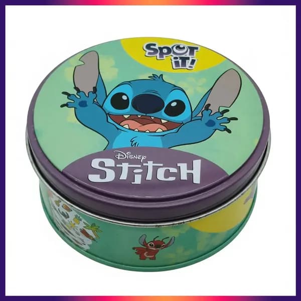 Настольная игра Доббль Стич (Spot it Disney Stitch), развивающая карточная для детей в металлической коробке, подарок на День рождения, Новый год, 8 марта, 23 февраля, выпускной в саду и школе