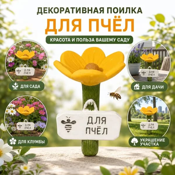 Поилка для пчел цветочной формы из смолы
