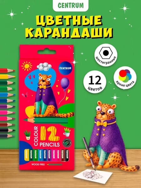 Карандаши цветные пластиковые мягкие для рисования, для школы, набор 12 цветов