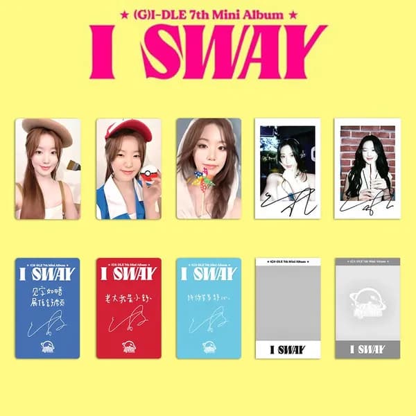 (G)I-DLE Карточки I SWAY Фотокарточки GIDLE Коллекционная карточка 5.4*8.6cm 5 шт