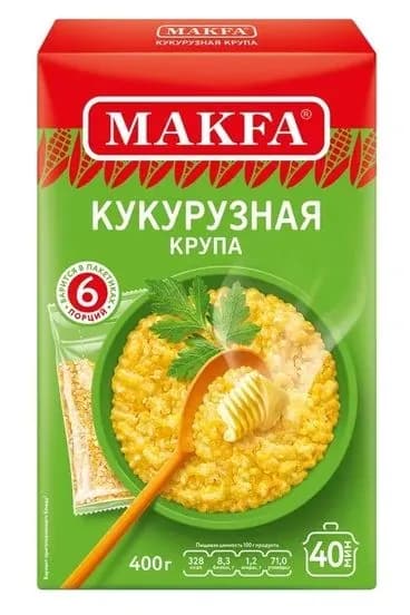 Makfa Крупа кукурузная, 5 пакетов*80гр, 400 гр