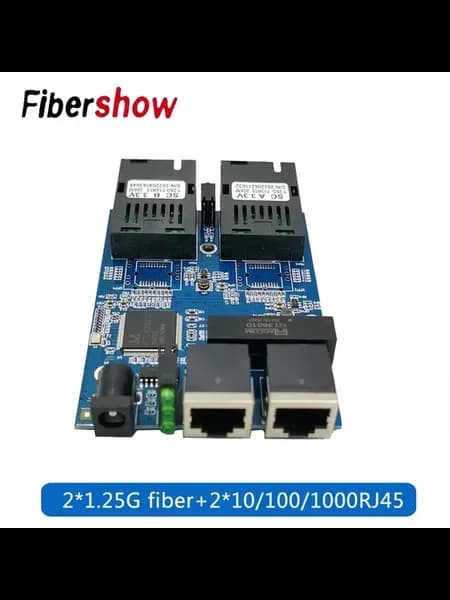 Гигабитный оптоволоконный коммутатор Ethernet, 2 порта RJ45