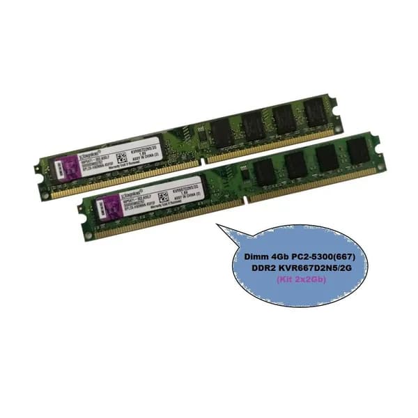 Оперативная память DDR2, 667 МГц, 2 x (King KVR667D8N5/2G 99P5471-002.A00LF (Kit 2x2Gb))