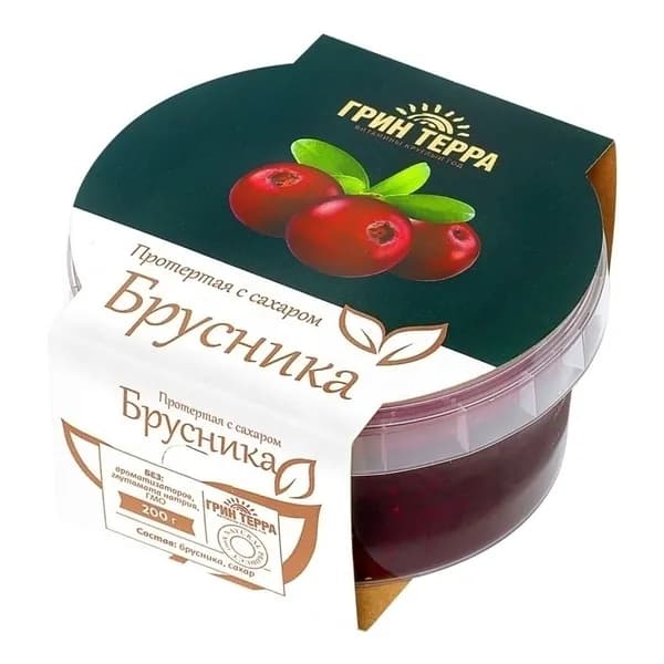 Брусника протертая с сахаром 200 г
