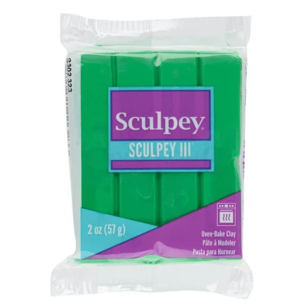 Полимерная глина Sculpey III 323 цвет изумрудный 57 гр.