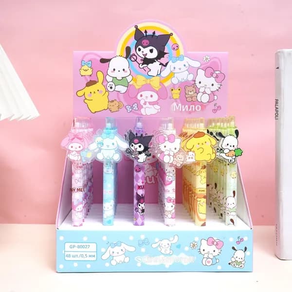 Магнитная ручка Sanrio для решения задач, 0.5 мм, пластиковая, с магнитным клипом удобная и гладкая