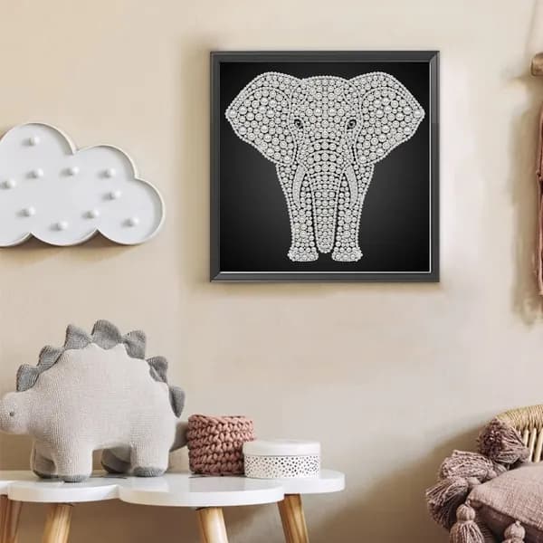DIY-картина из жемчужин с рисунком слона на холсте 25 25 см