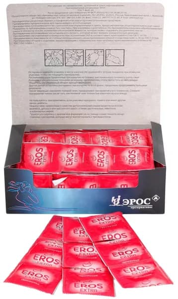 Презервативы EROS EXTRA 120 шт в лентах