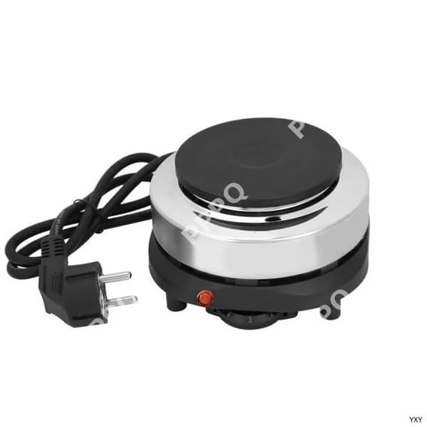 Электрическая настольная плита Электроплитка мини HOT PLATE 500W из чугуна, белый, хром