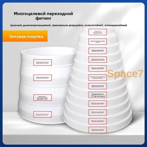 Редуктор дымовой трубы обратного клапана вытяжки