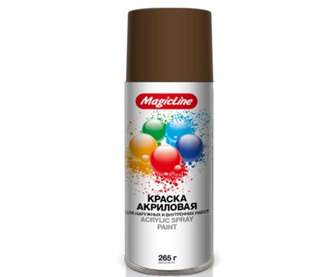 Краска-спрей (эмаль) RAL 8014 коричневая 450мл (265гр) аэрозоль (MagicLine)