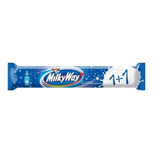 Батончик Milky Way 1 + 1 шоколадный с суфле 52 г