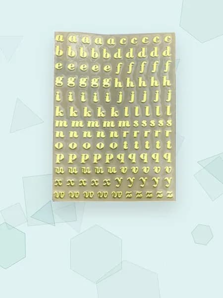 Наклейки металлизированные с блестками, буквы A-Z, - 3