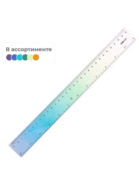 Линейка пластиковая 30 см Deli EH654, в ассортименте