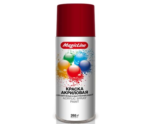 Краска-спрей (эмаль) RAL 3002 красная насыщенная 450мл (265гр) аэрозоль (MagicLine)