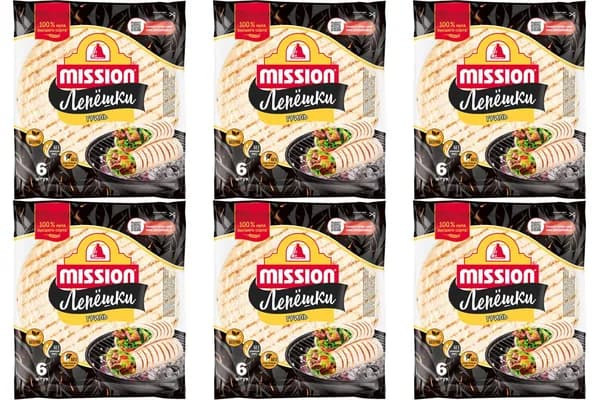 Лепешки пшеничные Mission Гриль, 20 см, 6 шт, 250 г, 6 уп
