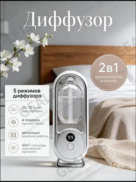 Аромадиффузор ультразвуковой GEALFIS Сменные блоки для освежителя воздуха, белый