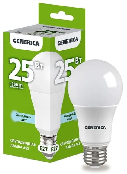Generica Лампочка, Цоколь:E27, 25 Вт, 1 шт.