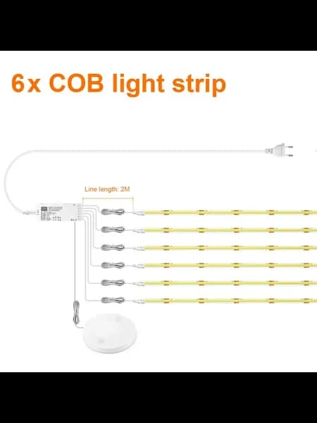 Светодиодная лента для шкафа 100 см белая 6PCS LED S
