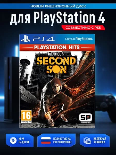 Игра inFamous: Second Son (Второй Сын) (PlayStation 4, PlayStation 5, Русская версия)
