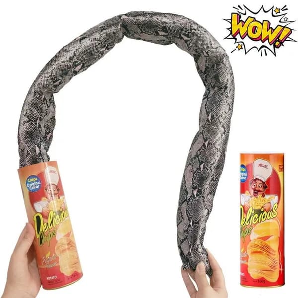 Прикольная игрушка-змея из коробки чипсов, розыгрыш на 1 апреля 1шт