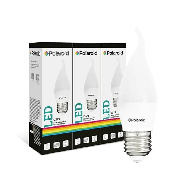 Светодиодная лампа Polaroid 220V C37S 8W 3000K E27 650lm (3 шт.)
