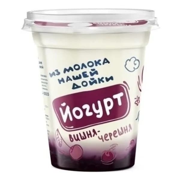 Йогурт Нашей Дойки вишня-черешня 3,2 - 6% БЗМЖ 330 г