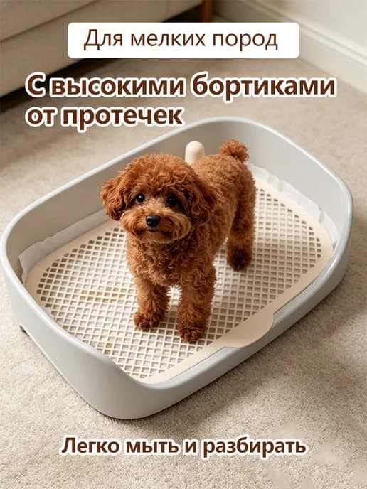 лоток для собак под пеленку с бортиками мелких пород