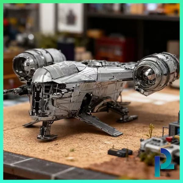 3D металлический пазл Корабль Мандалорца Razor Crest, серебристый, модель Звездных войн