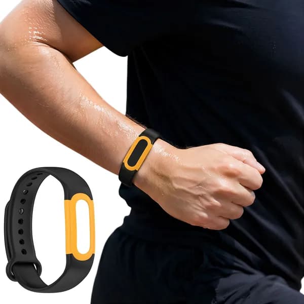 Силиконовый ремешок для фитнес-трекера Fitbit Air чёрно-жёлтый