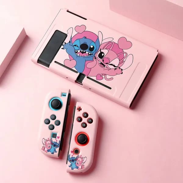 Мягкая оболочка из ТПУ с возможностью крепления для Nintendo Switch, 2 крышки для джойстика Защитная крышка для всего тела-прошивка_Switch Стиль 4