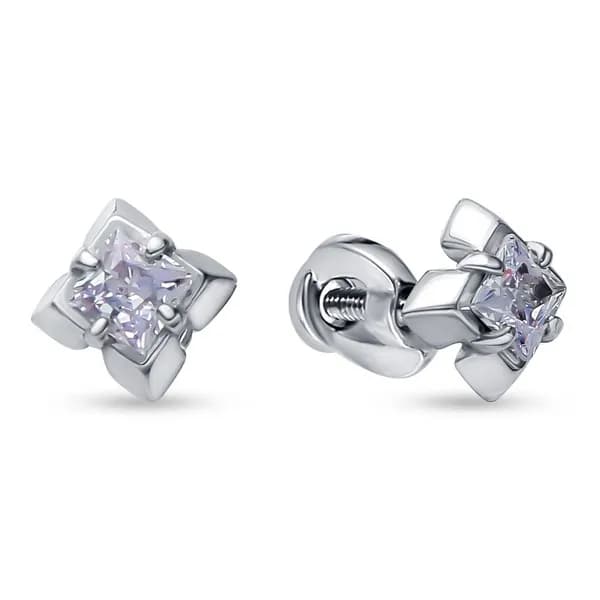 Серьги женские с фианитами серебро 925 пробы 585GOLD