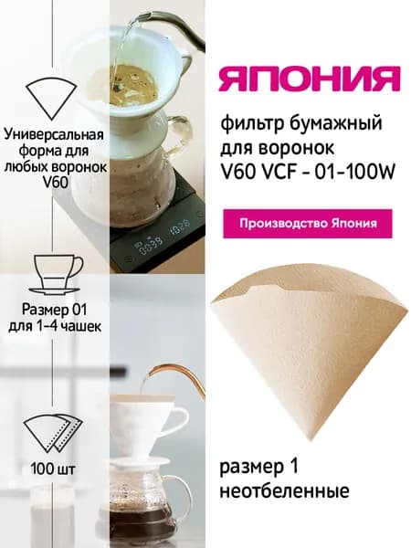 Фильтр для кофе неотбеленные №1, 100 шт