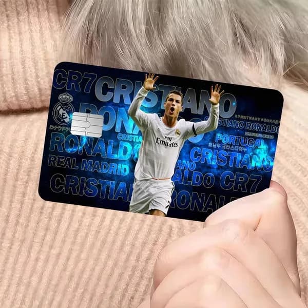 Football Star Cristiano Ronaldo CR7 Футбольная звезда Криштиану Роналду CR7 Наклейка для банковской карты