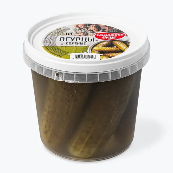 Огурцы соленые, 1000 г, Домашний вкус