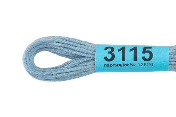 Мулине GAMMA нитки для вышивания 4 шт. по 8 м., 3115 светло-голубой