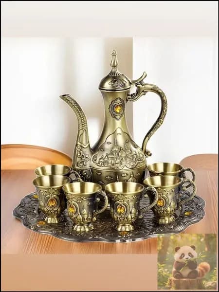Качественный винтажный чайник из бронзы